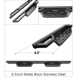 APS IA08NCE2B - Square Tube Drop Style Door-to-Door Black Stainless Steel Nerf Bars