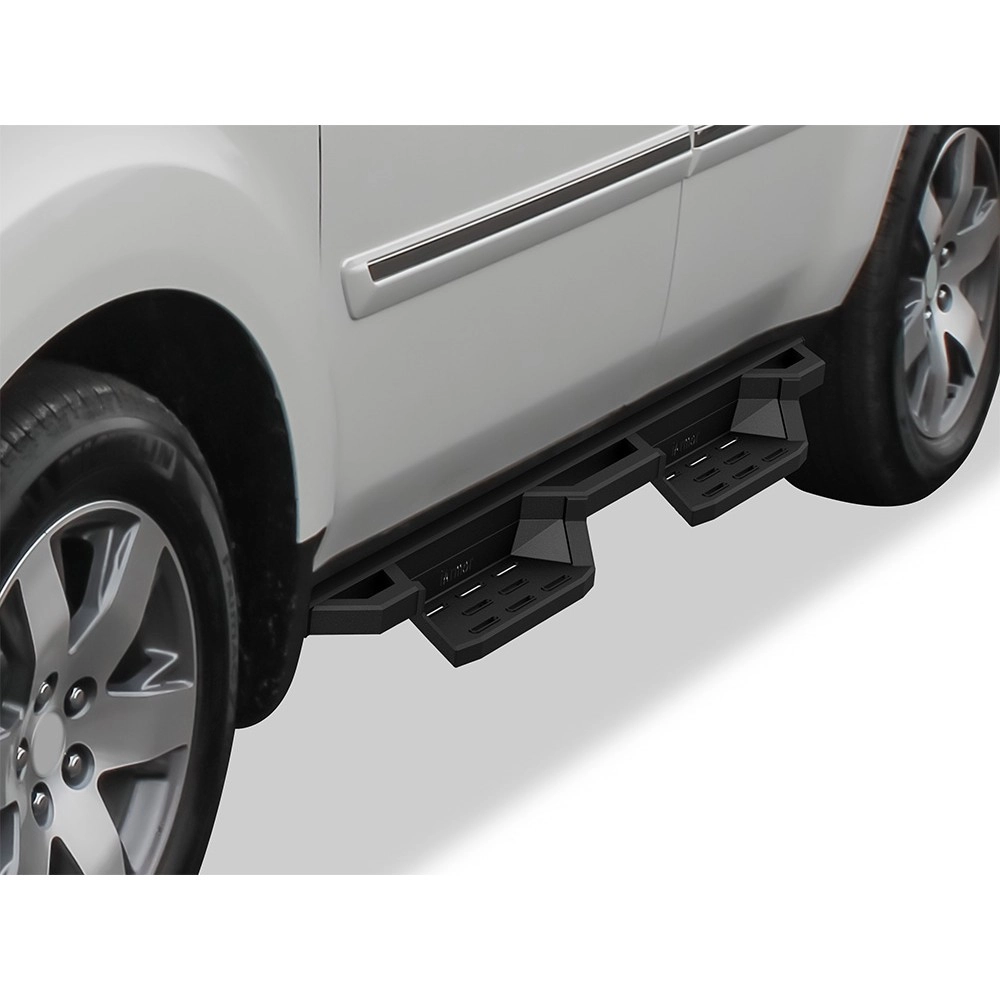 APS IA08NIG0B - Square Tube Drop Style Door-to-Door Black Stainless Steel Nerf Bars