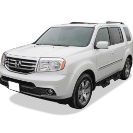 APS IA08NIG0B - Square Tube Drop Style Door-to-Door Black Stainless Steel Nerf Bars