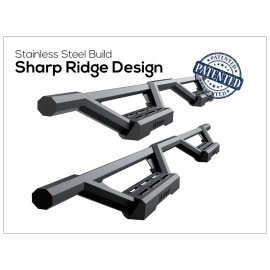 APS IA08WID1B - Octagon Tube Drop Style Door-to-Door Black Stainless Steel Nerf Bars