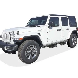 APS IA10NAA1B - Square Tube Drop Style Door-to-Door Black Stainless Steel Nerf Bars