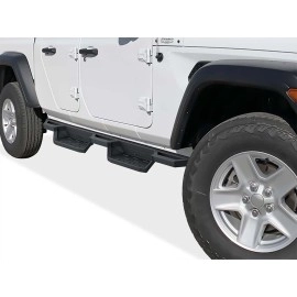 APS IA10NAA5B - Square Tube Drop Style Door-to-Door Black Stainless Steel Nerf Bars