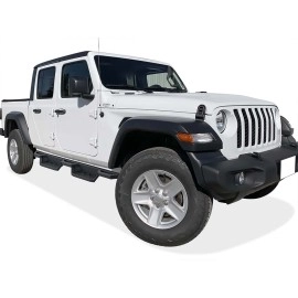 APS IA10NAA5B - Square Tube Drop Style Door-to-Door Black Stainless Steel Nerf Bars