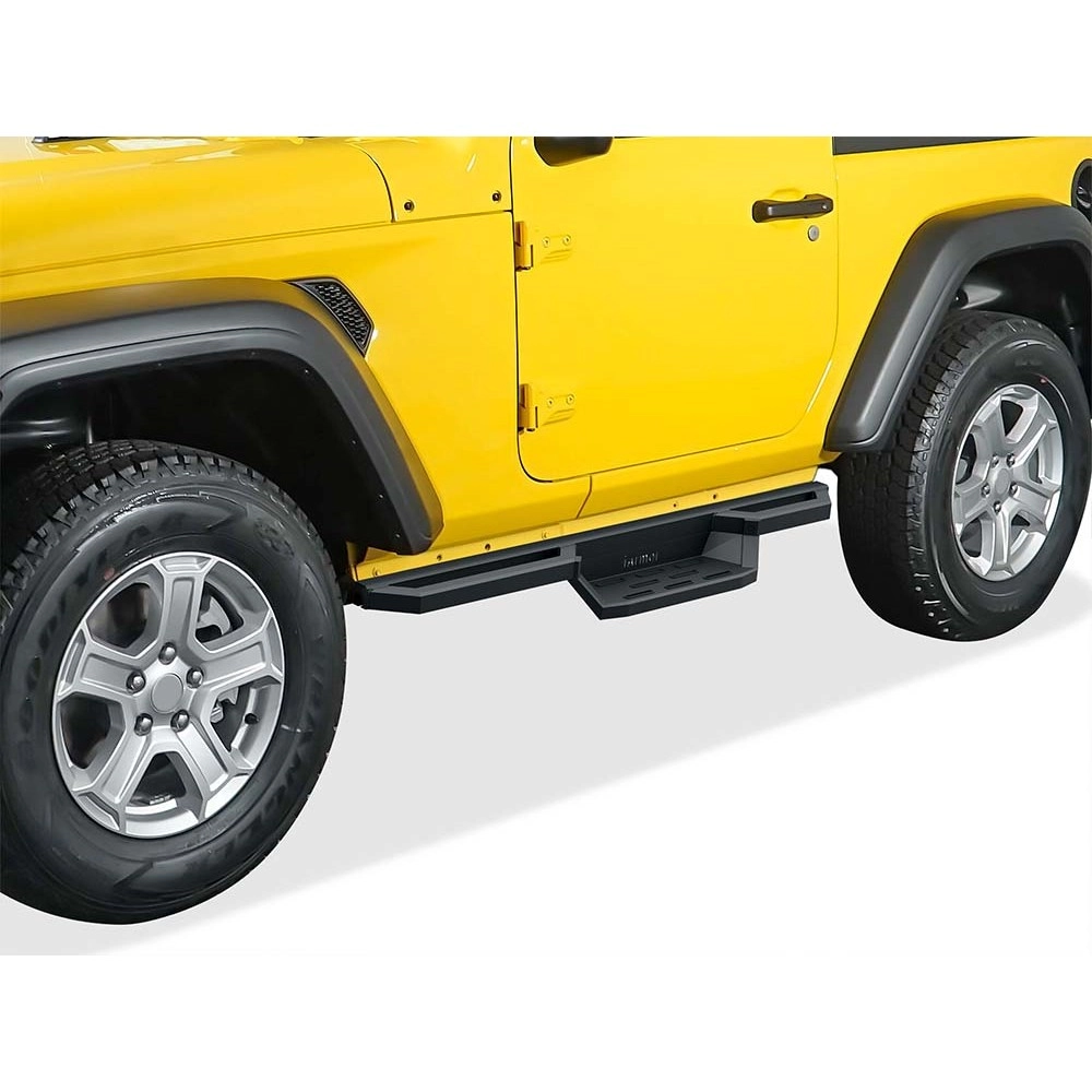 APS IA10NAA6B - Square Tube Drop Style Door-to-Door Black Stainless Steel Nerf Bars