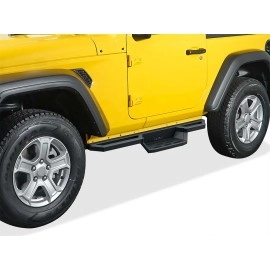 APS IA10NAA6B - Square Tube Drop Style Door-to-Door Black Stainless Steel Nerf Bars