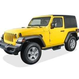 APS IA10NAA6B - Square Tube Drop Style Door-to-Door Black Stainless Steel Nerf Bars