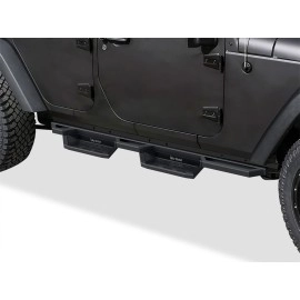 APS IA10NAJ7B - Square Tube Drop Style Door-to-Door Black Stainless Steel Nerf Bars