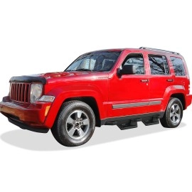 APS IA10NBA9B - Square Tube Drop Style Door-to-Door Black Stainless Steel Nerf Bars