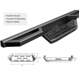 APS IA10NBA9B - Square Tube Drop Style Door-to-Door Black Stainless Steel Nerf Bars