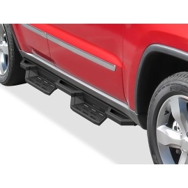 APS IA10NBG7B - Square Tube Drop Style Door-to-Door Black Stainless Steel Nerf Bars