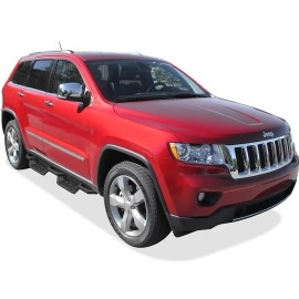 APS IA10NBG7B - Square Tube Drop Style Door-to-Door Black Stainless Steel Nerf Bars