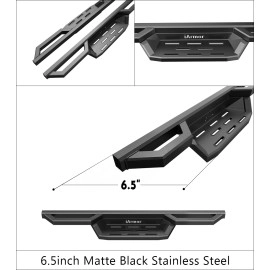 APS IA10NJH4B - Square Tube Drop Style Door-to-Door Black Stainless Steel Nerf Bars