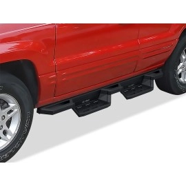 APS IA10NJI3B - Square Tube Drop Style Door-to-Door Black Stainless Steel Nerf Bars