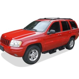 APS IA10NJI3B - Square Tube Drop Style Door-to-Door Black Stainless Steel Nerf Bars