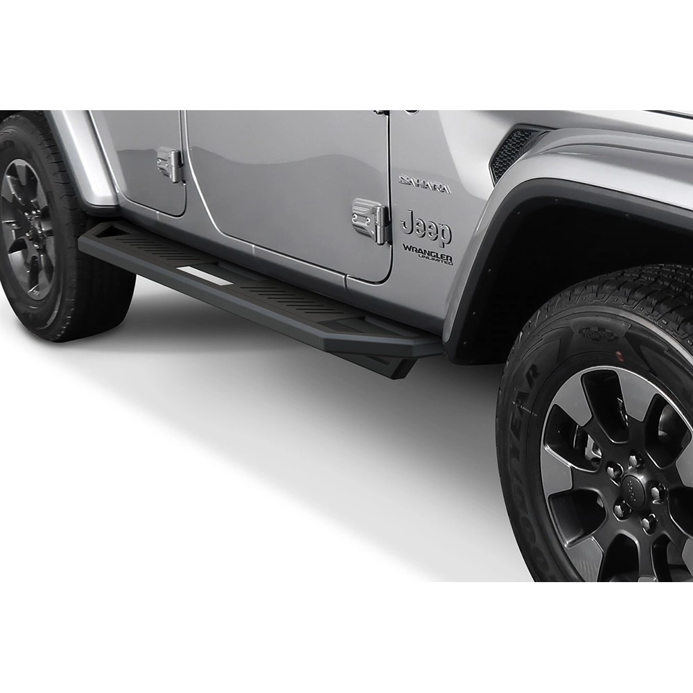 APS IA10SAA1B - Square Tube Door-to-Door Black Stainless Steel Nerf Bars