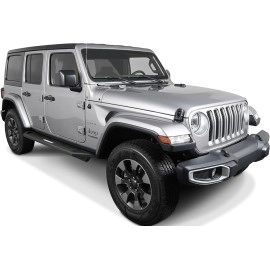 APS IA10SAA1B - Square Tube Door-to-Door Black Stainless Steel Nerf Bars