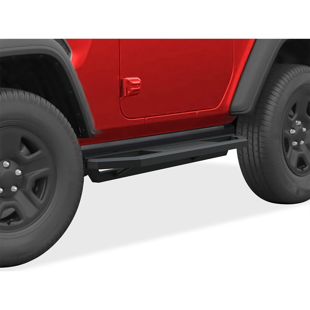 APS IA10SAA6B - Square Tube Door-to-Door Black Stainless Steel Nerf Bars