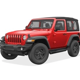 APS IA10SAA6B - Square Tube Door-to-Door Black Stainless Steel Nerf Bars