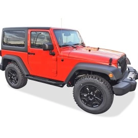 APS IA10SAJ6B - Square Tube Door-to-Door Black Stainless Steel Nerf Bars