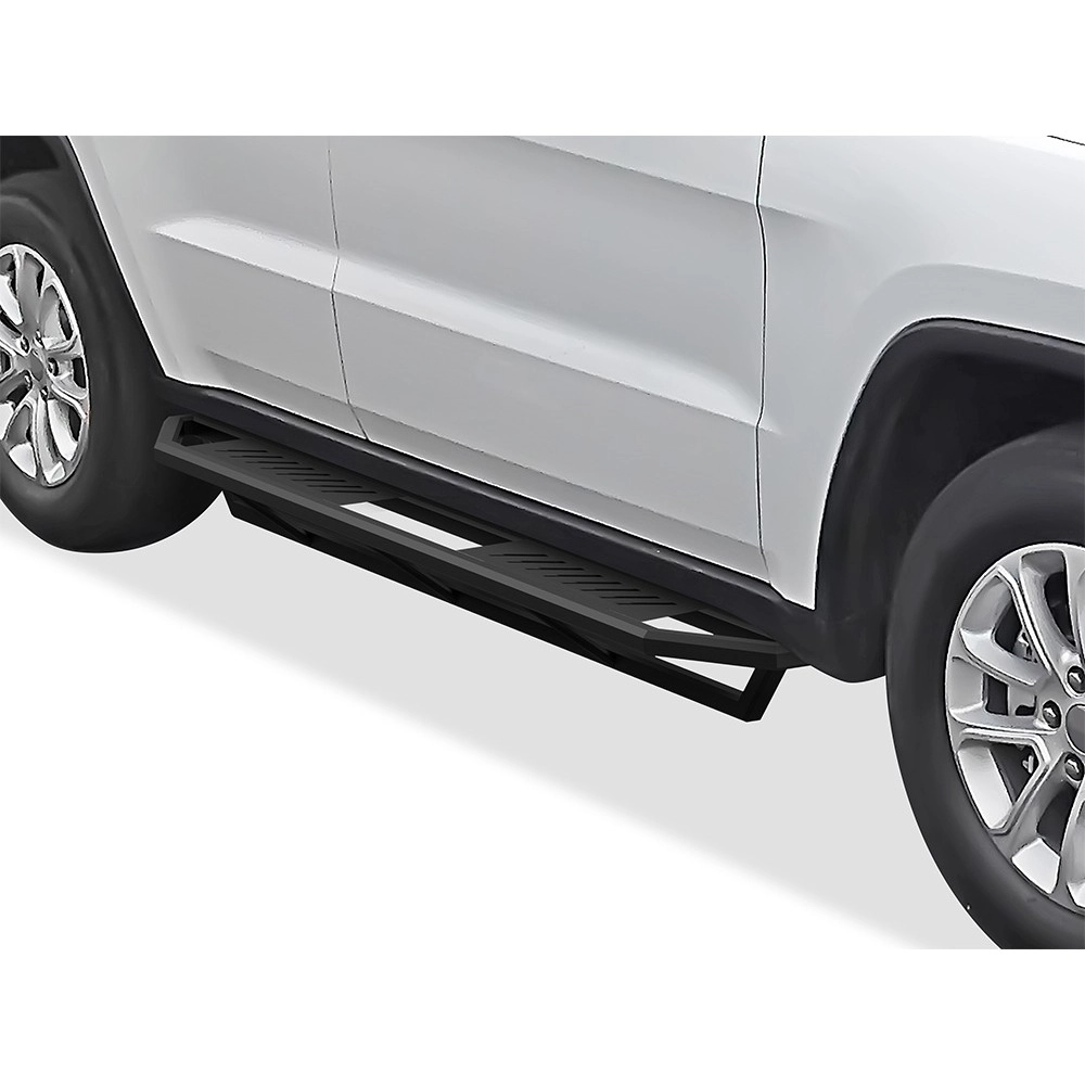 APS IA10SBG7B - Square Tube Door-to-Door Black Stainless Steel Nerf Bars