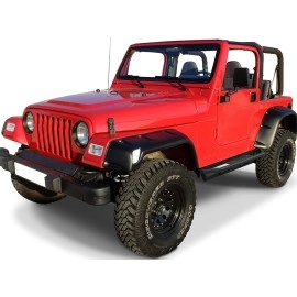 APS IA10SJH4B - Square Tube Door-to-Door Black Stainless Steel Nerf Bars