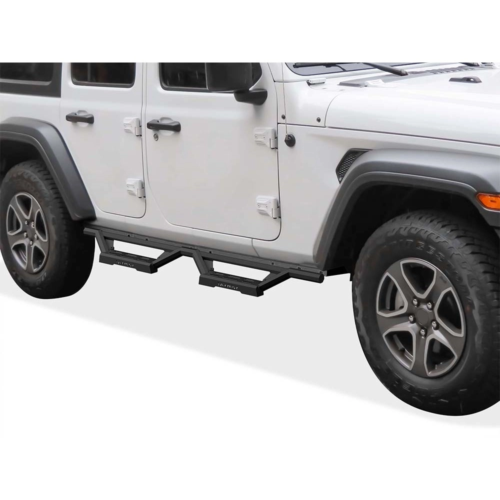 APS IA10WAA1B - Octagon Tube Drop Style Door-to-Door Black Stainless Steel Nerf Bars