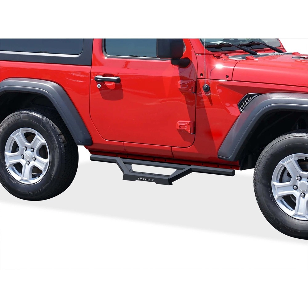 APS IA10WAA6B - Octagon Tube Drop Style Door-to-Door Black Stainless Steel Nerf Bars