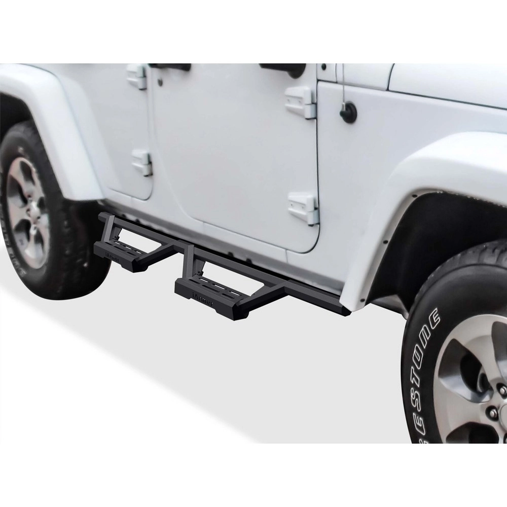 APS IA10WAJ7B - Octagon Tube Drop Style Door-to-Door Black Stainless Steel Nerf Bars