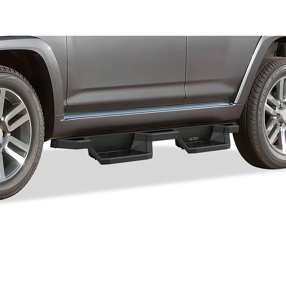 APS IA20NBC0B - Square Tube Drop Style Door-to-Door Black Stainless Steel Nerf Bars