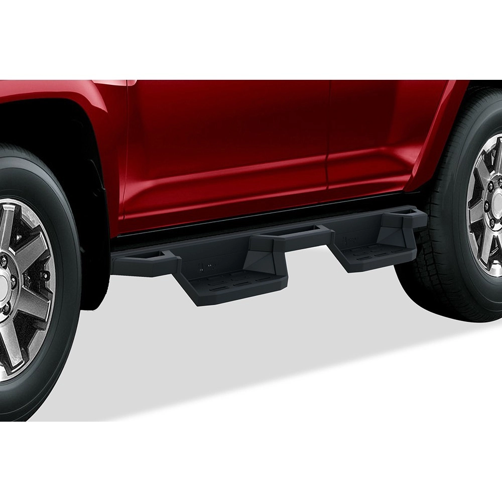 APS IA20NBH0B - Square Tube Drop Style Door-to-Door Black Stainless Steel Nerf Bars