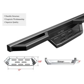 APS IA20NBI7H - Square Tube Drop Style Door-to-Door Black Stainless Steel Nerf Bars