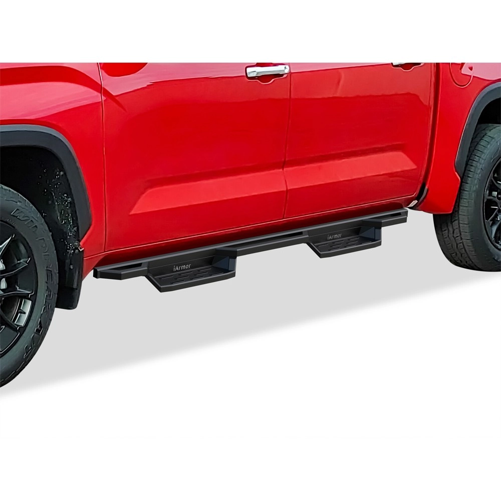 APS IA20NBI8H - Square Tube Drop Style Door-to-Door Black Stainless Steel Nerf Bars