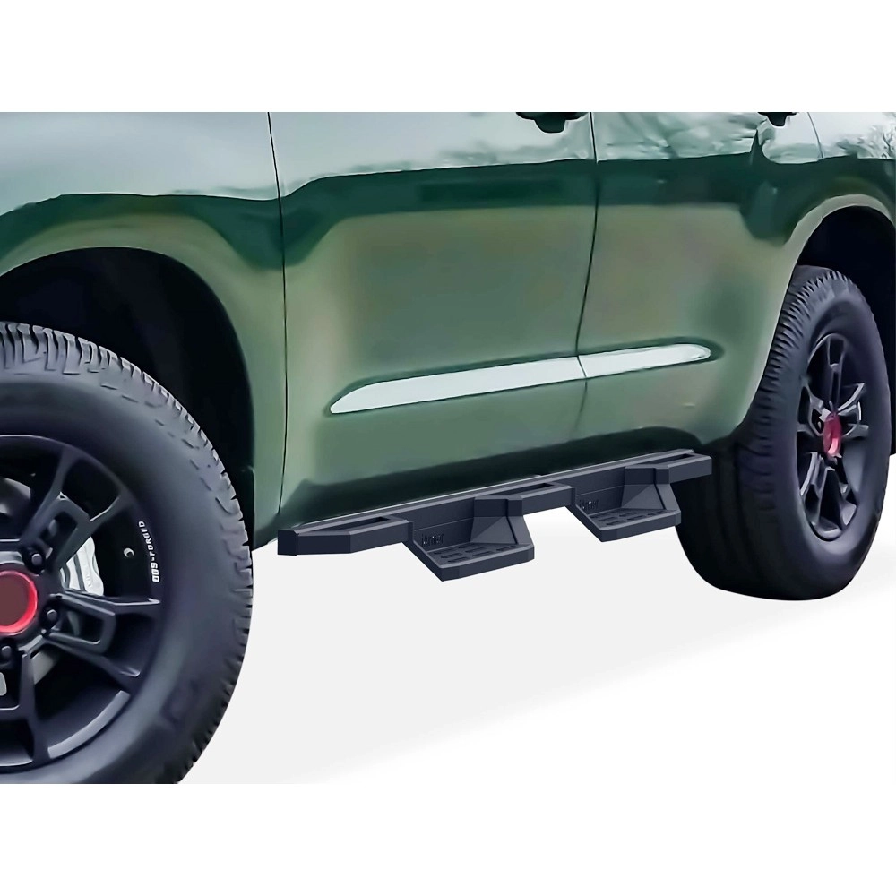 APS IA20NIC6B - Square Tube Drop Style Door-to-Door Black Stainless Steel Nerf Bars