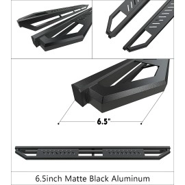 APS IA20SBI7H - Square Tube Door-to-Door Black Stainless Steel Nerf Bars