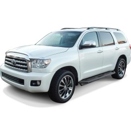 APS IA20SIC6B - Square Tube Door-to-Door Black Stainless Steel Nerf Bars