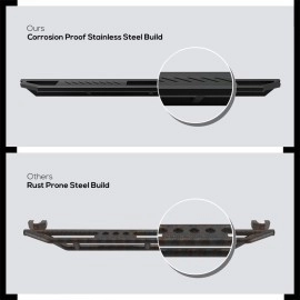 APS IA20SJI7B - Square Tube Door-to-Door Black Stainless Steel Nerf Bars