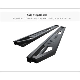 APS IA20SJI7B - Square Tube Door-to-Door Black Stainless Steel Nerf Bars