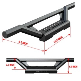APS IA20WBH0B - Octagon Tube Drop Style Door-to-Door Black Stainless Steel Nerf Bars