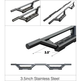 APS IA20WJI7B - Octagon Tube Drop Style Door-to-Door Black Stainless Steel Nerf Bars