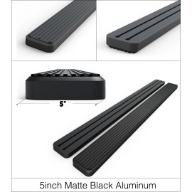 APS IB03EJI1B - 5" iStep Style Door-to-Door Black Stainless Steel Side Steps
