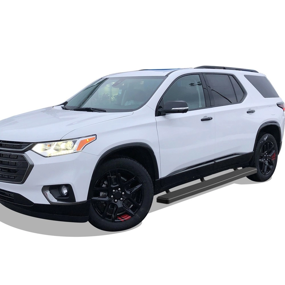 APS IB03FCC3B - 6" iStep Style Door-to-Door Black Stainless Steel Side Steps