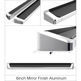 APS IB03RAI5A - 6" iRunning Board Door-to-Door Polished Aircraft Aluminum Running Boards