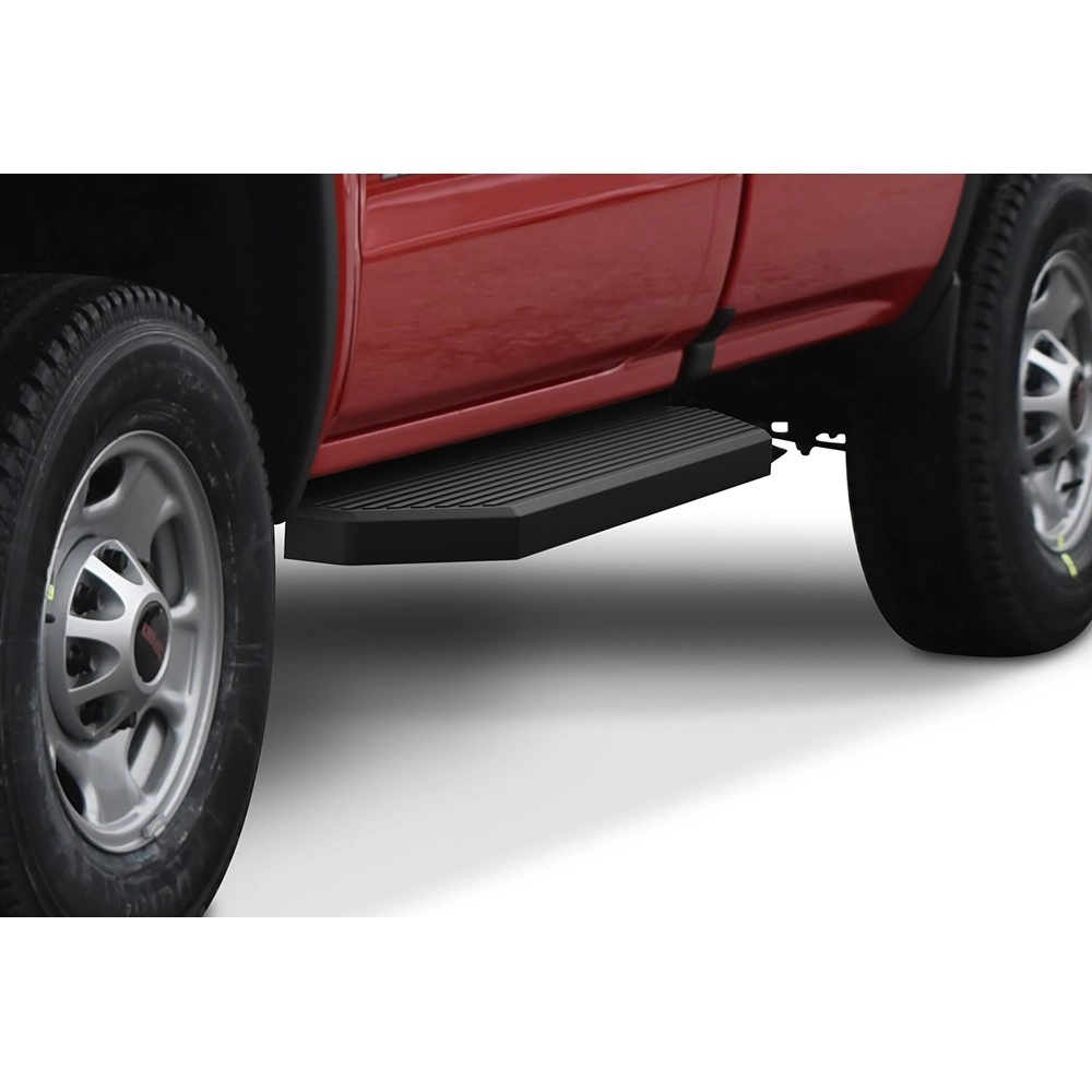 APS IB03RAI6H - Flat Style Door-to-Door Black Stainless Steel Running Boards