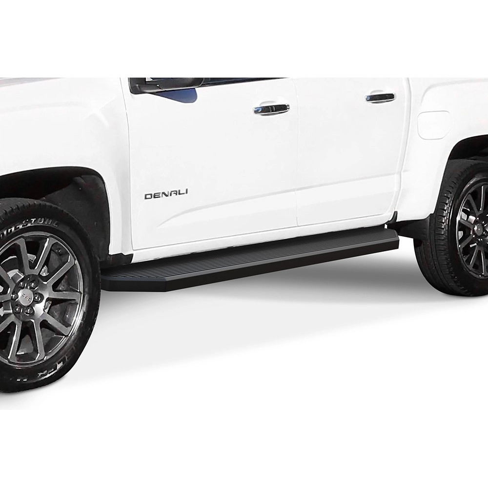 APS IB03RAI7H - Flat Style Door-to-Door Black Stainless Steel Running Boards