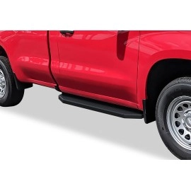 APS IB03RBI6H - Flat Style Door-to-Door Black Stainless Steel Running Boards