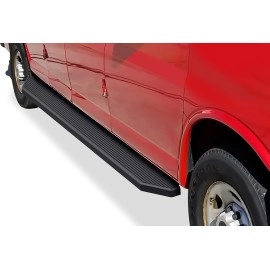 APS IB03RDJ0H - Flat Style Door-to-Door Black Stainless Steel Running Boards
