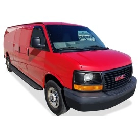 APS IB03RDJ0H - Flat Style Door-to-Door Black Stainless Steel Running Boards