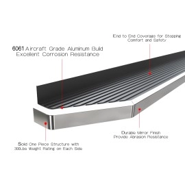 APS IB03RJB0Y - Flat Style Door-to-Door Polished Aircraft Aluminum Running Boards