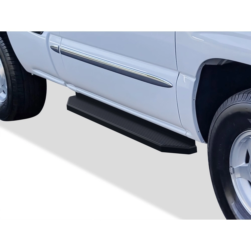 APS IB03RJJ7H - Flat Style Door-to-Door Black Stainless Steel Running Boards