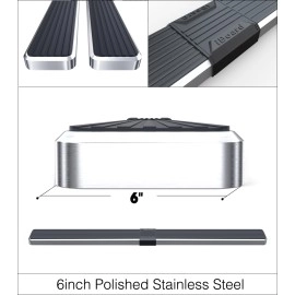 APS IB03SAI7LA - 6" iStep Style  Wheel-to-Wheel Hairline Stainless Steel Side Steps